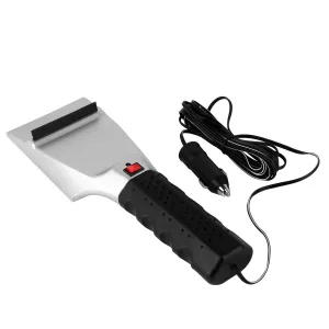 12V Car Electric Heated Ice Snow Scraper Window Ice Remover w/Squeegee 14FT Cable