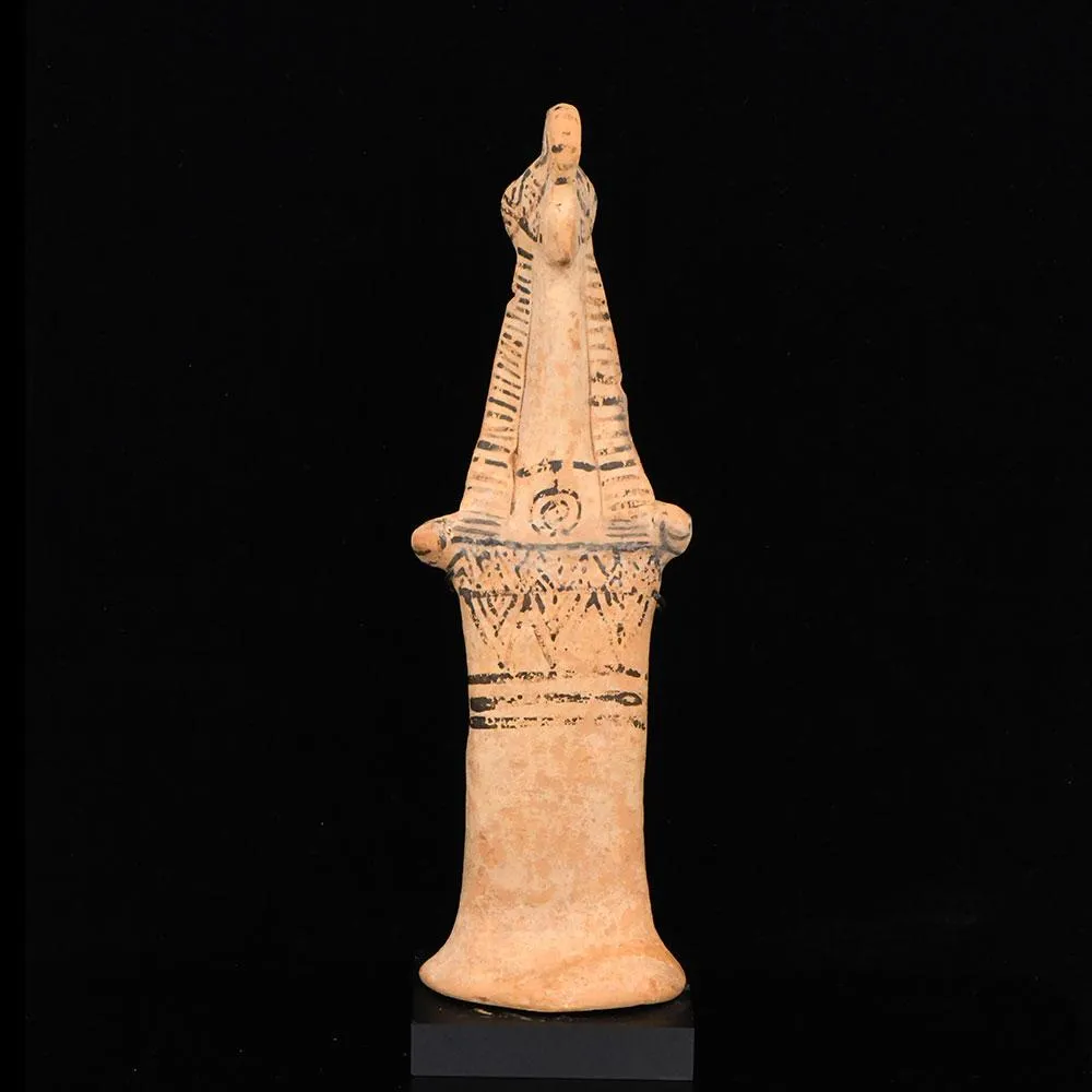 A Boeotian Terracotta Female "Pappades" Figurine, Archaic Period, ca. 570 - 550 BCE