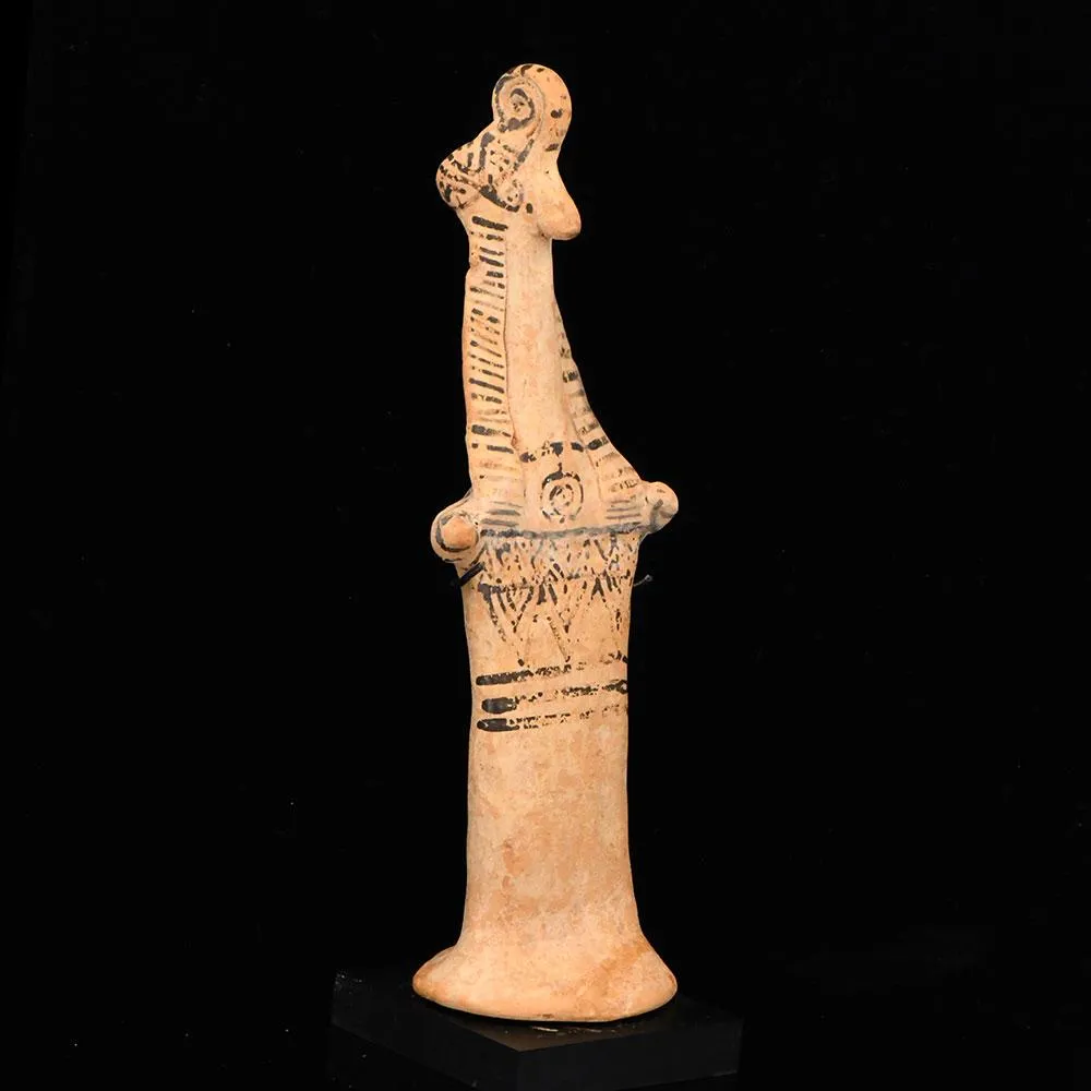 A Boeotian Terracotta Female "Pappades" Figurine, Archaic Period, ca. 570 - 550 BCE