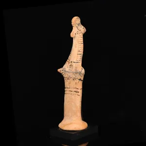 A Boeotian Terracotta Female "Pappades" Figurine, Archaic Period, ca. 570 - 550 BCE