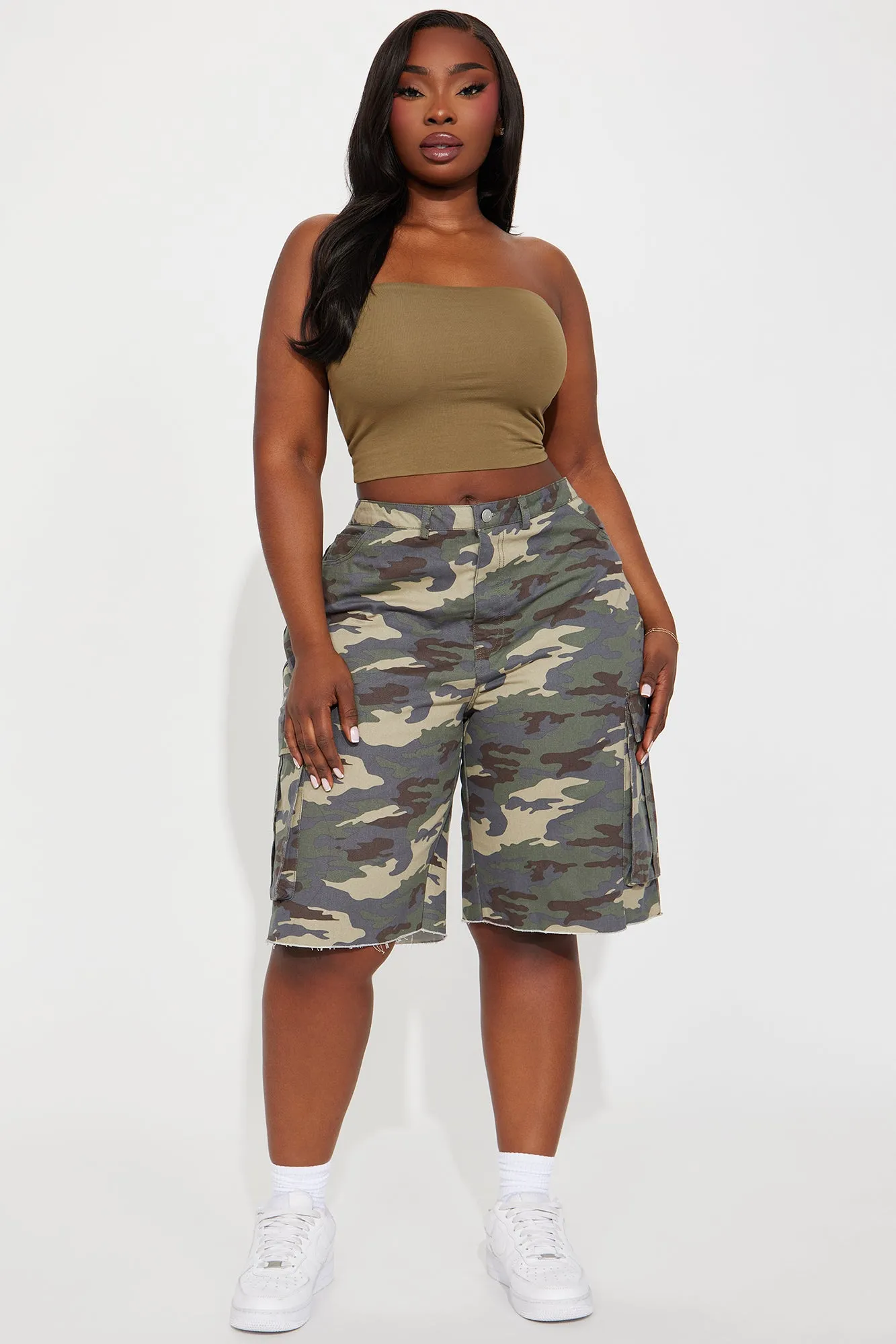 A Reason For Everything Camo Bermuda Short - Olive/combo