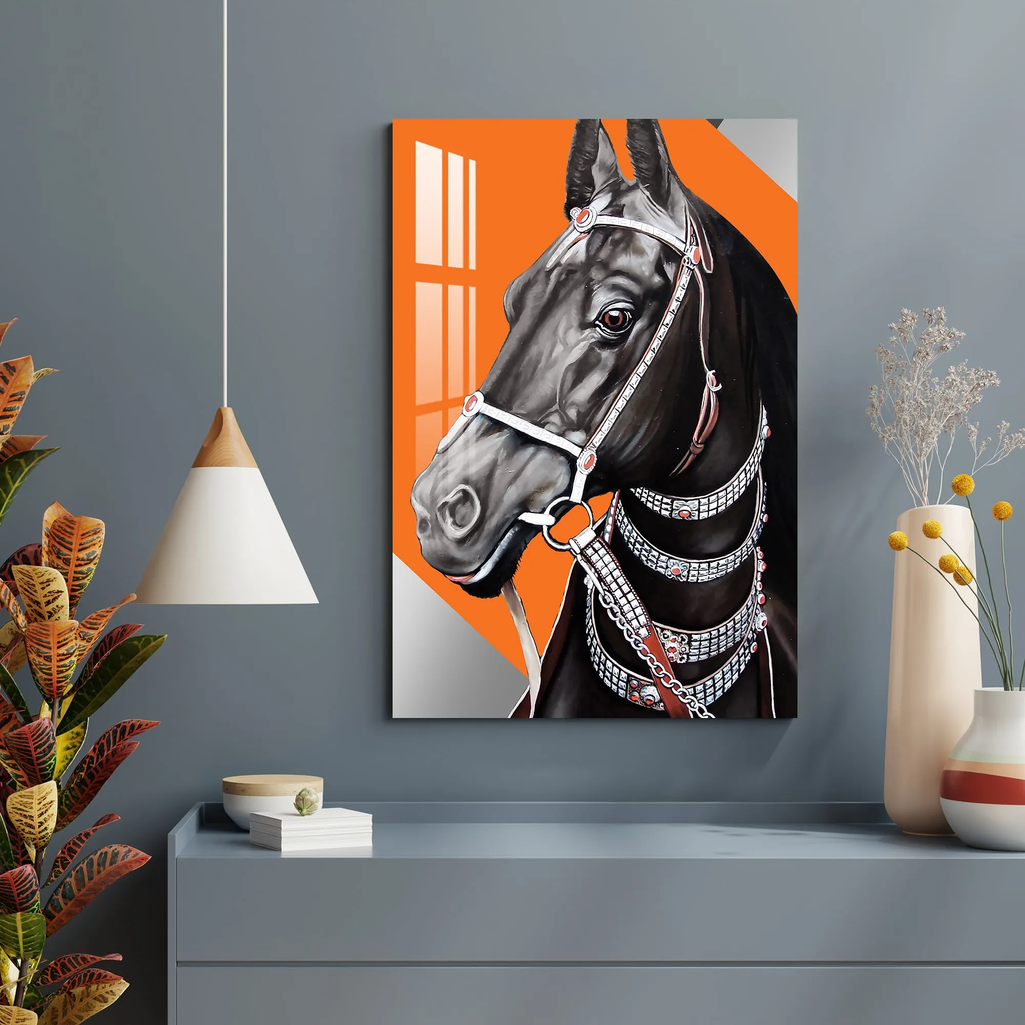 Abstract Arabic horse Acrylic Wall Art