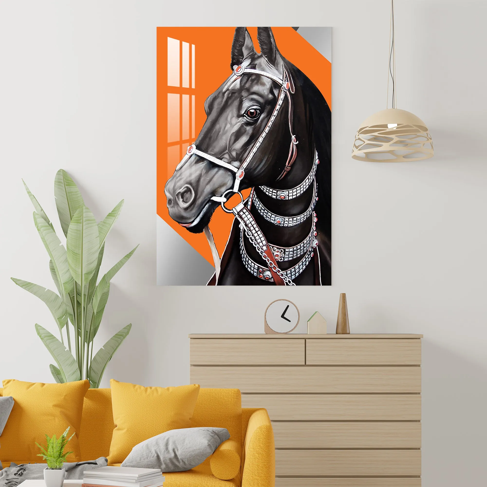 Abstract Arabic horse Acrylic Wall Art