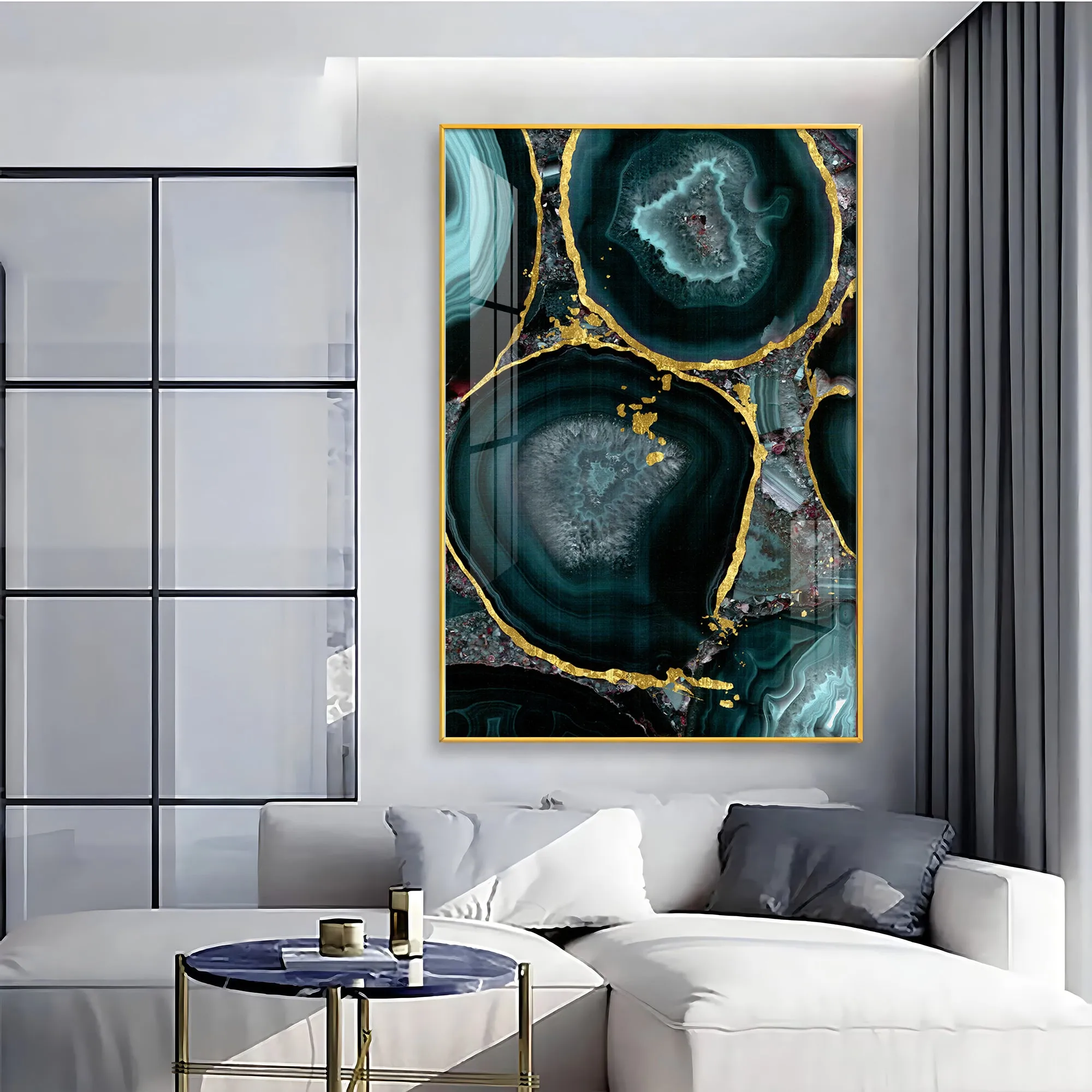 Abstract Art Agate Stone Premium Acrylic Vertical Wall Art