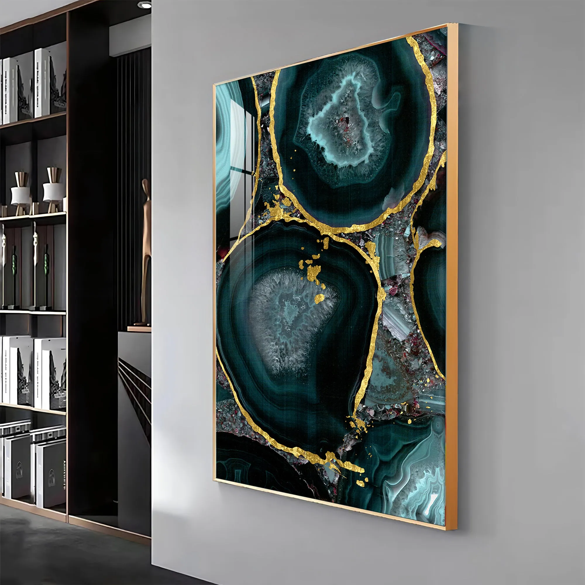 Abstract Art Agate Stone Premium Acrylic Vertical Wall Art