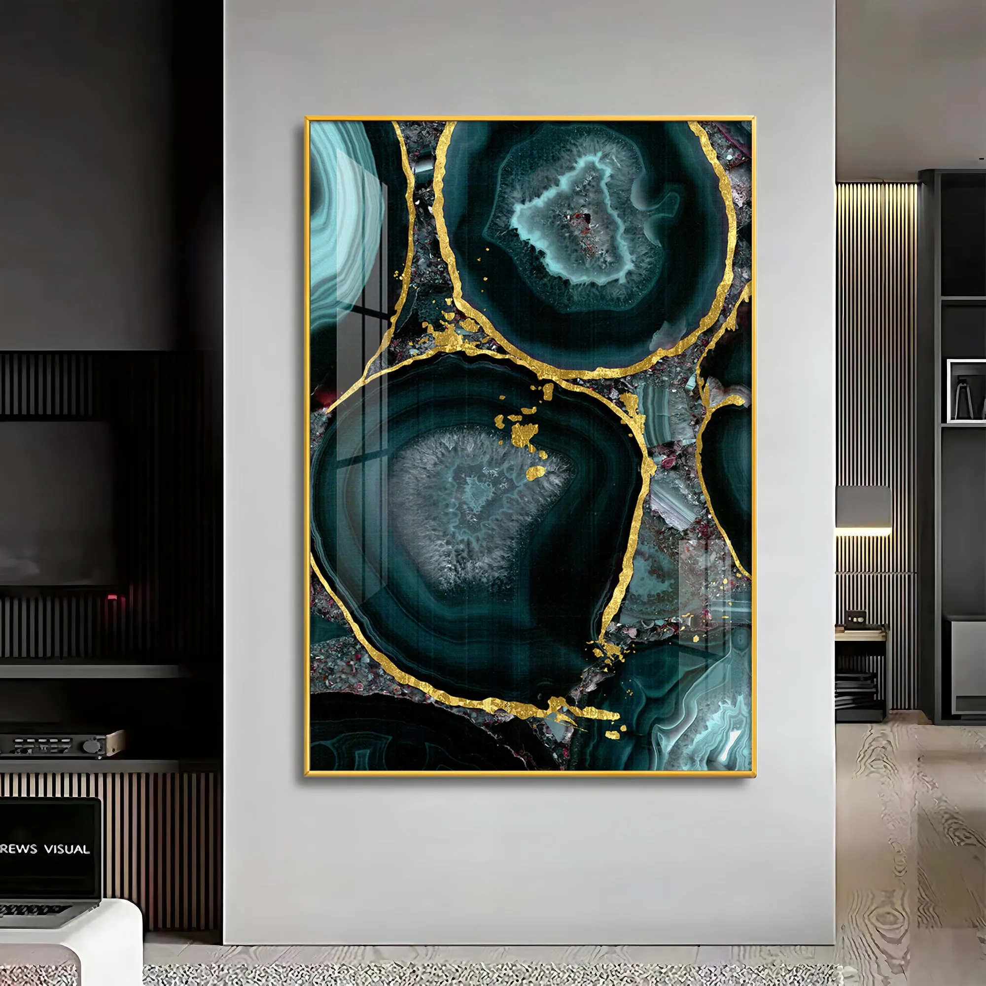 Abstract Art Agate Stone Premium Acrylic Vertical Wall Art