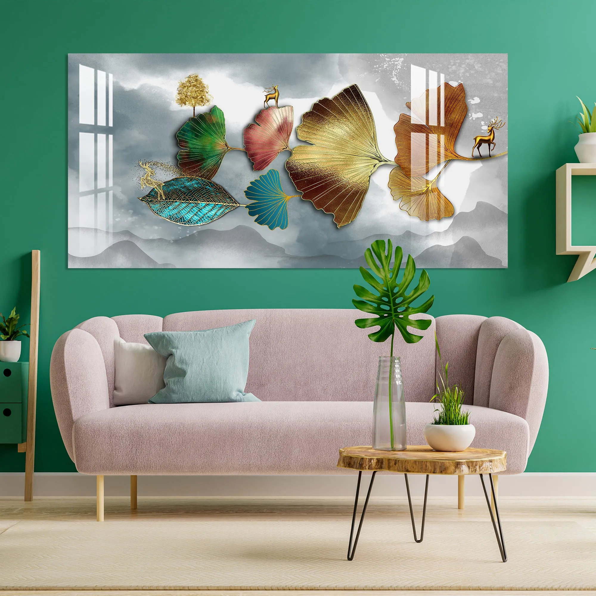 Abstract Naple Leaves Acrylic Wall Art