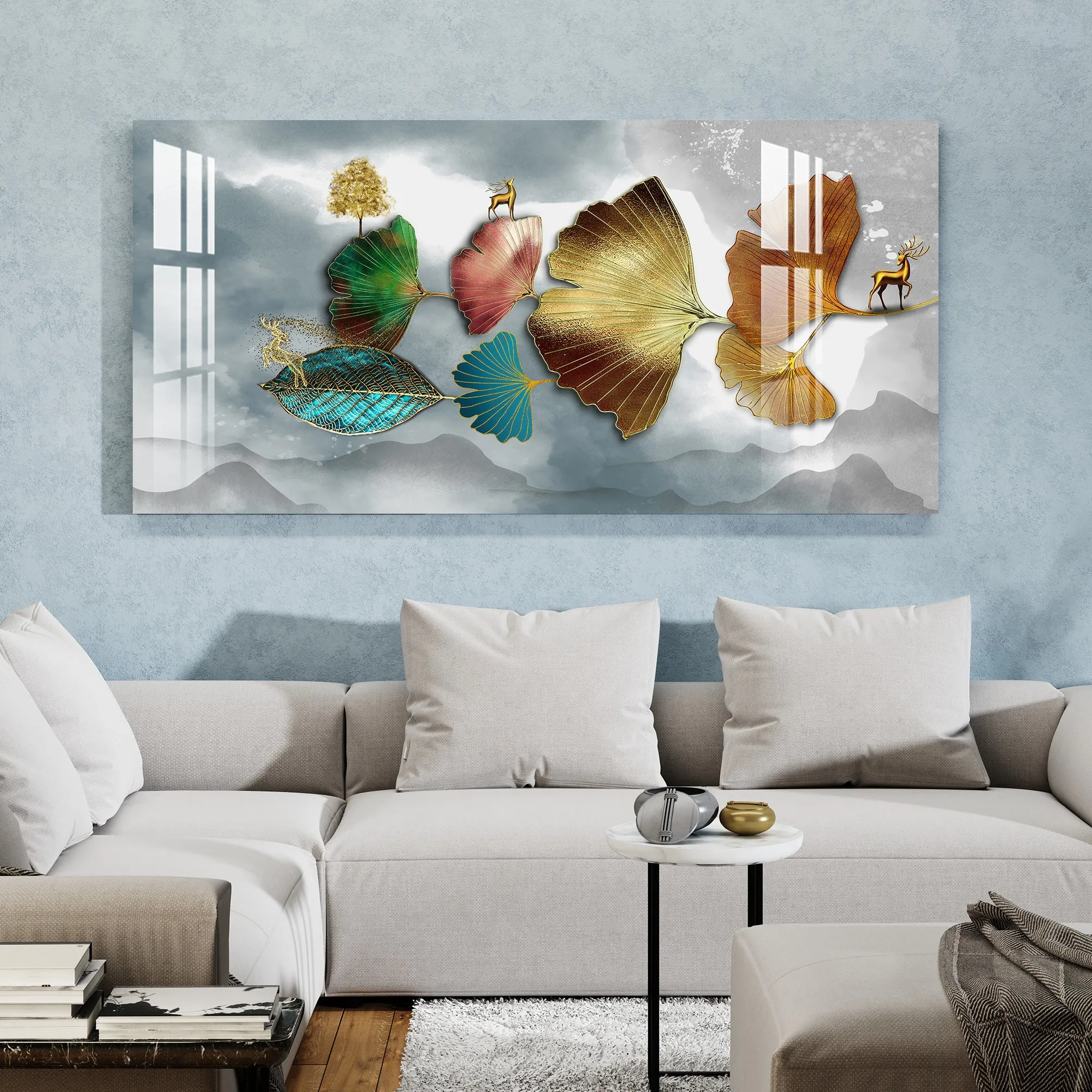 Abstract Naple Leaves Acrylic Wall Art