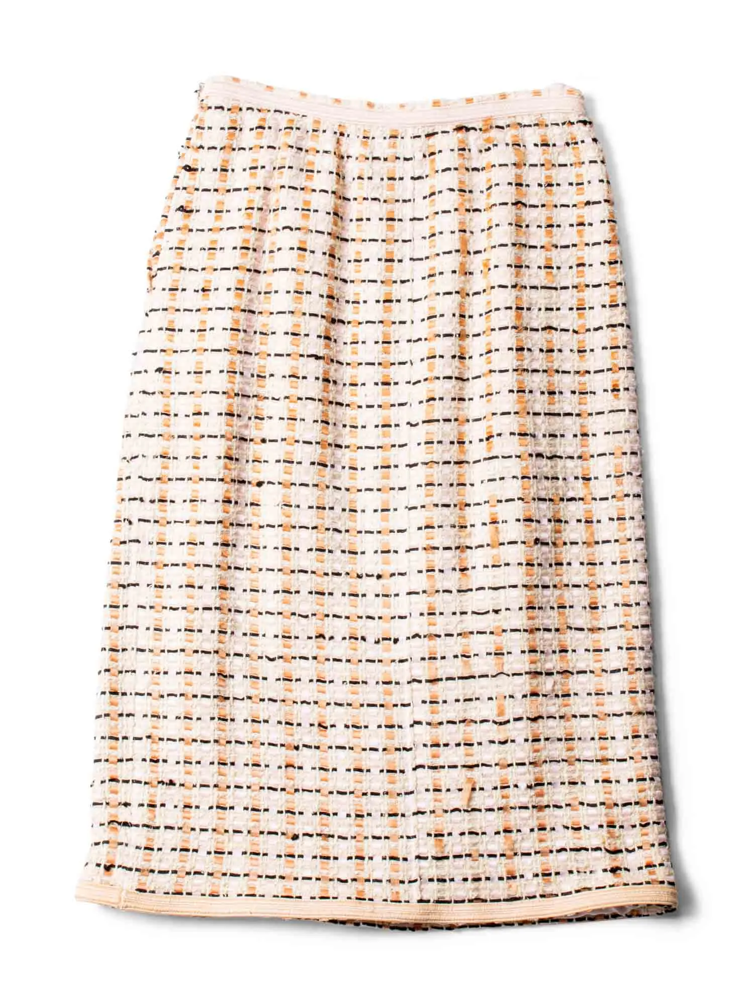 Adolfo New York Vintage Tweed Jacket Skirt Set Beige