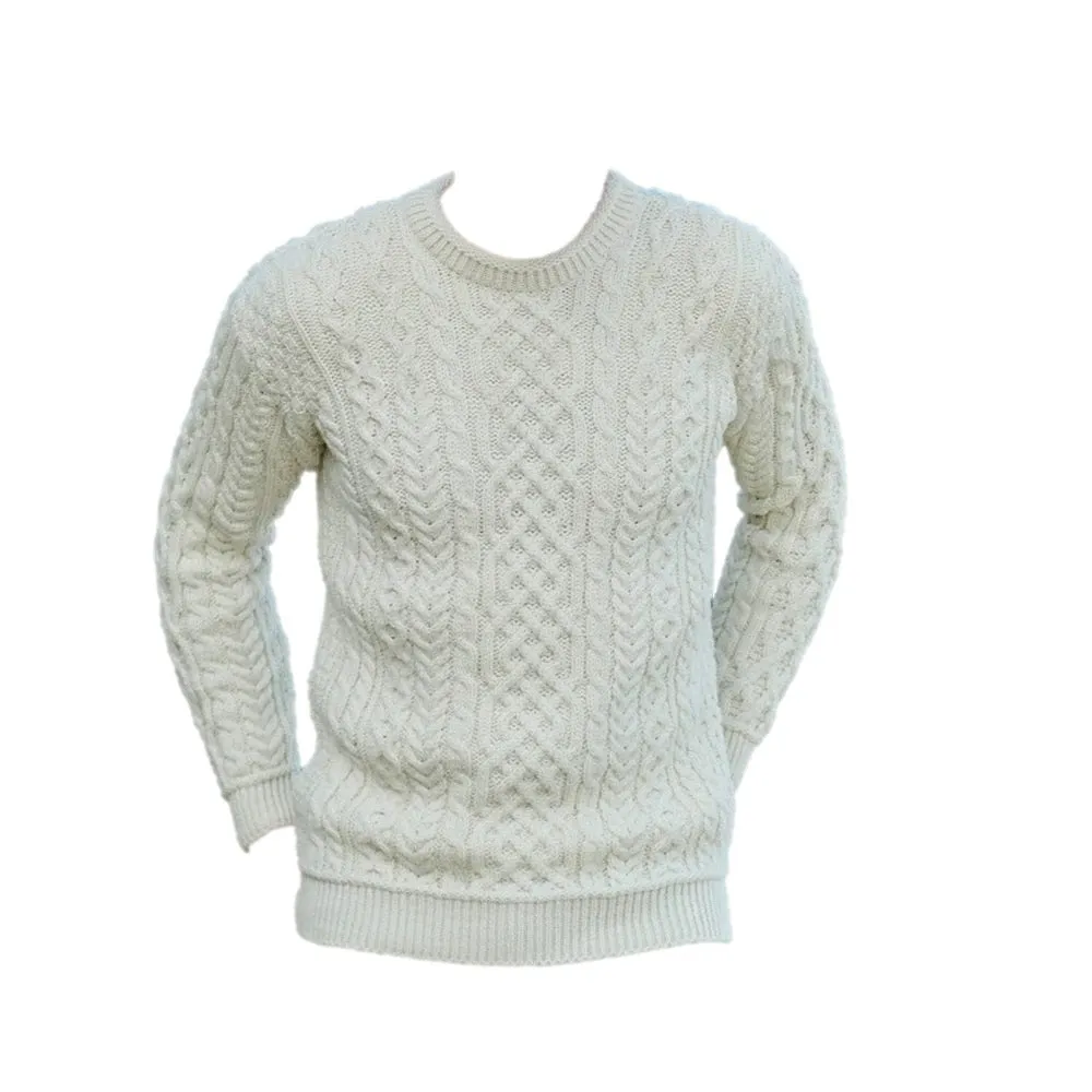 Aran Super Soft Merino Mens Sweater Classic Aran