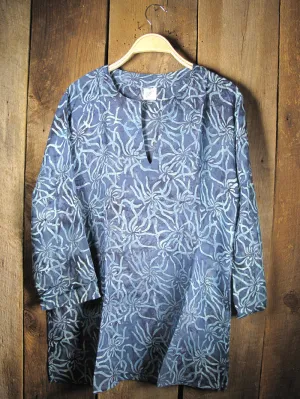 Batik Tunic with Teal Corals