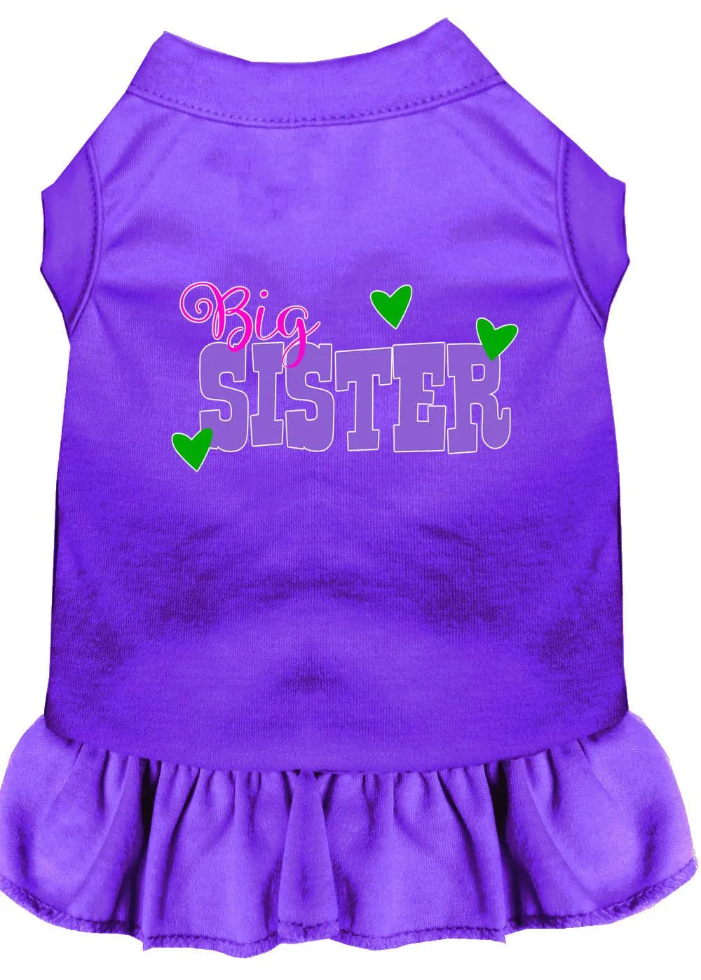 Big Sister Screen Print Dog Dress Purple Xxl