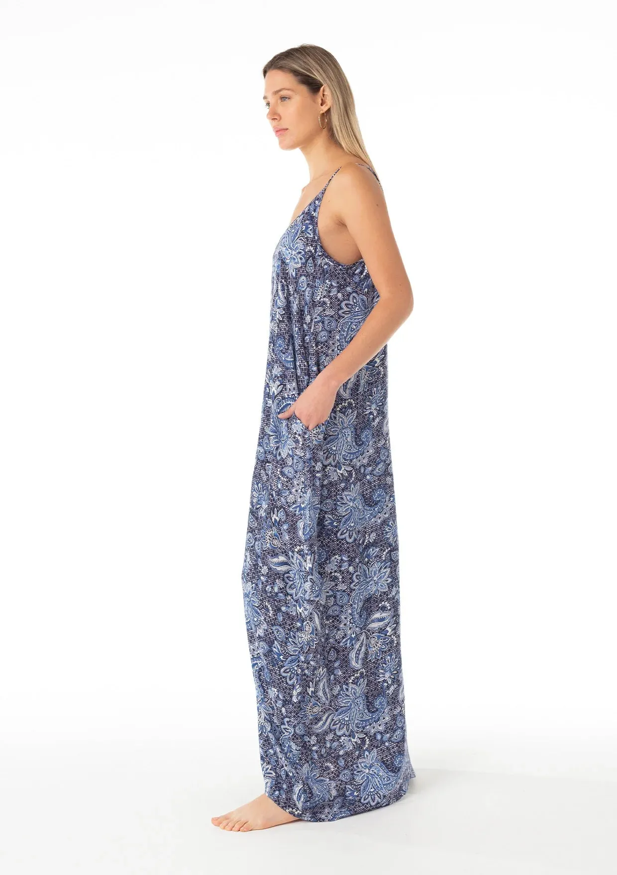 BLUE FLORAL MILA MAXI