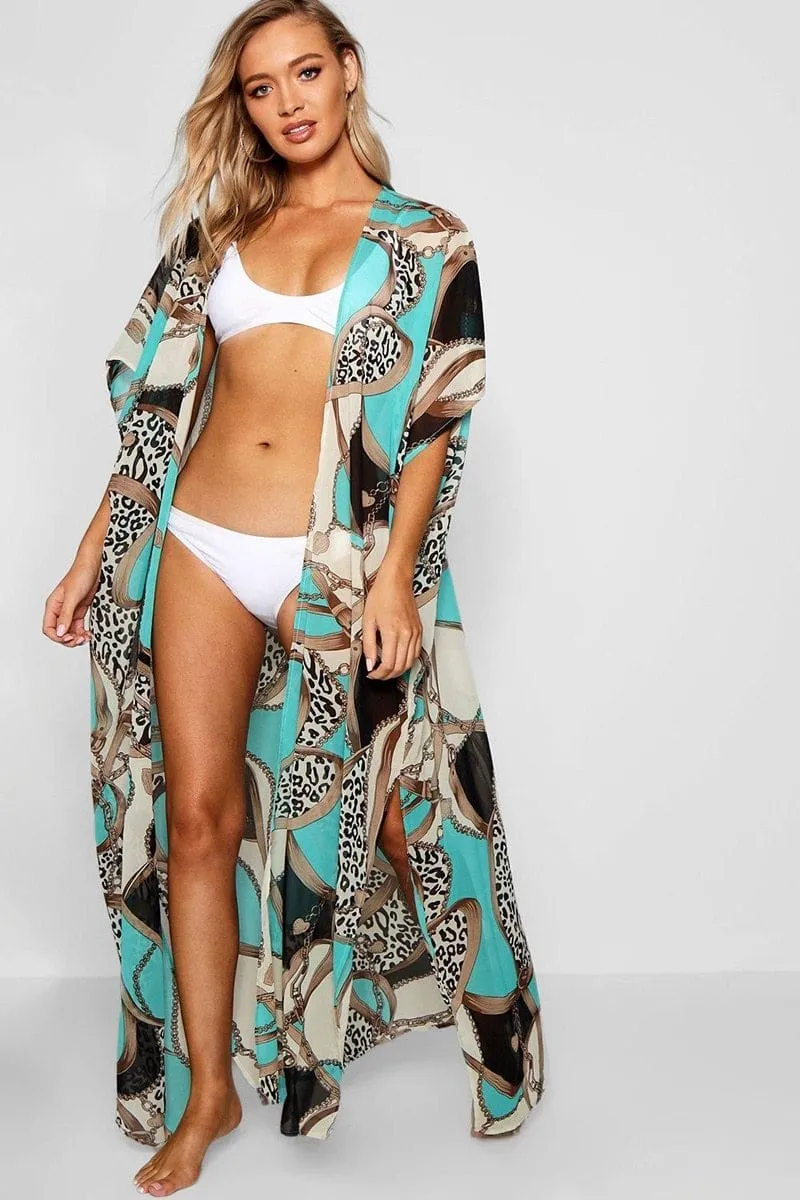 Bohemian Open-Front Maxi Kimono