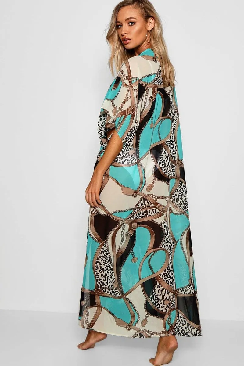 Bohemian Open-Front Maxi Kimono