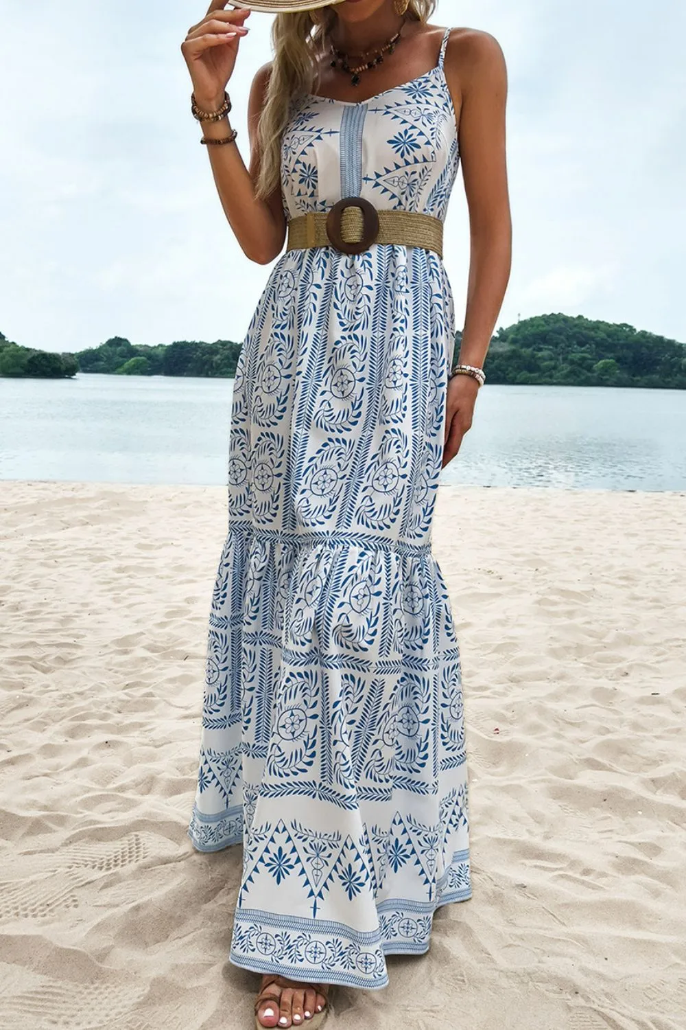 Bohemian Spaghetti Strap Maxi Dress