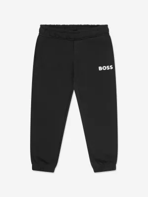 BOSS Boys Logo Joggers In Black