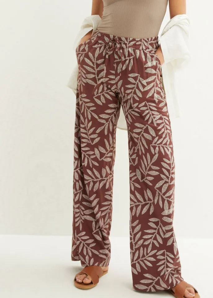 Bpc Bonprix Collection printed palazzo pants, brown