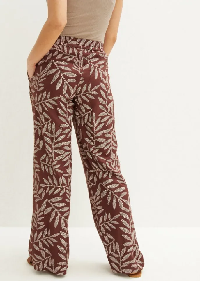 Bpc Bonprix Collection printed palazzo pants, brown