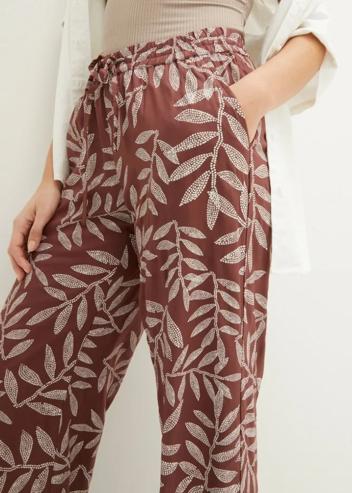 Bpc Bonprix Collection printed palazzo pants, brown