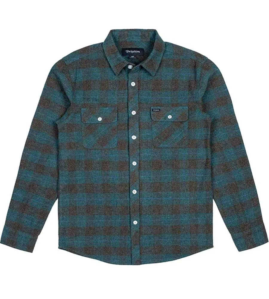 Brixton Bowery Long Sleeve Flannel - Ocean