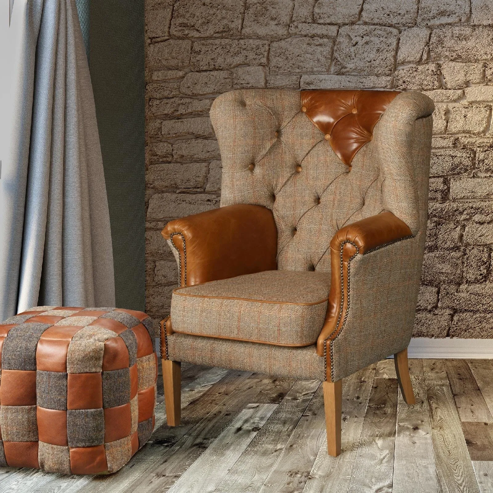 Buckingham Chair - Hunting Lodge Harris Tweed