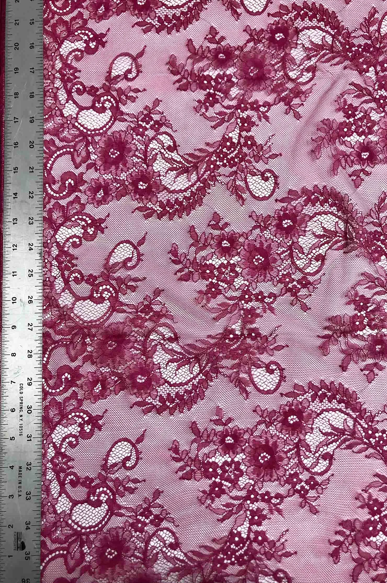 Carmine French Plain Lace FLP-004/74 Fabric