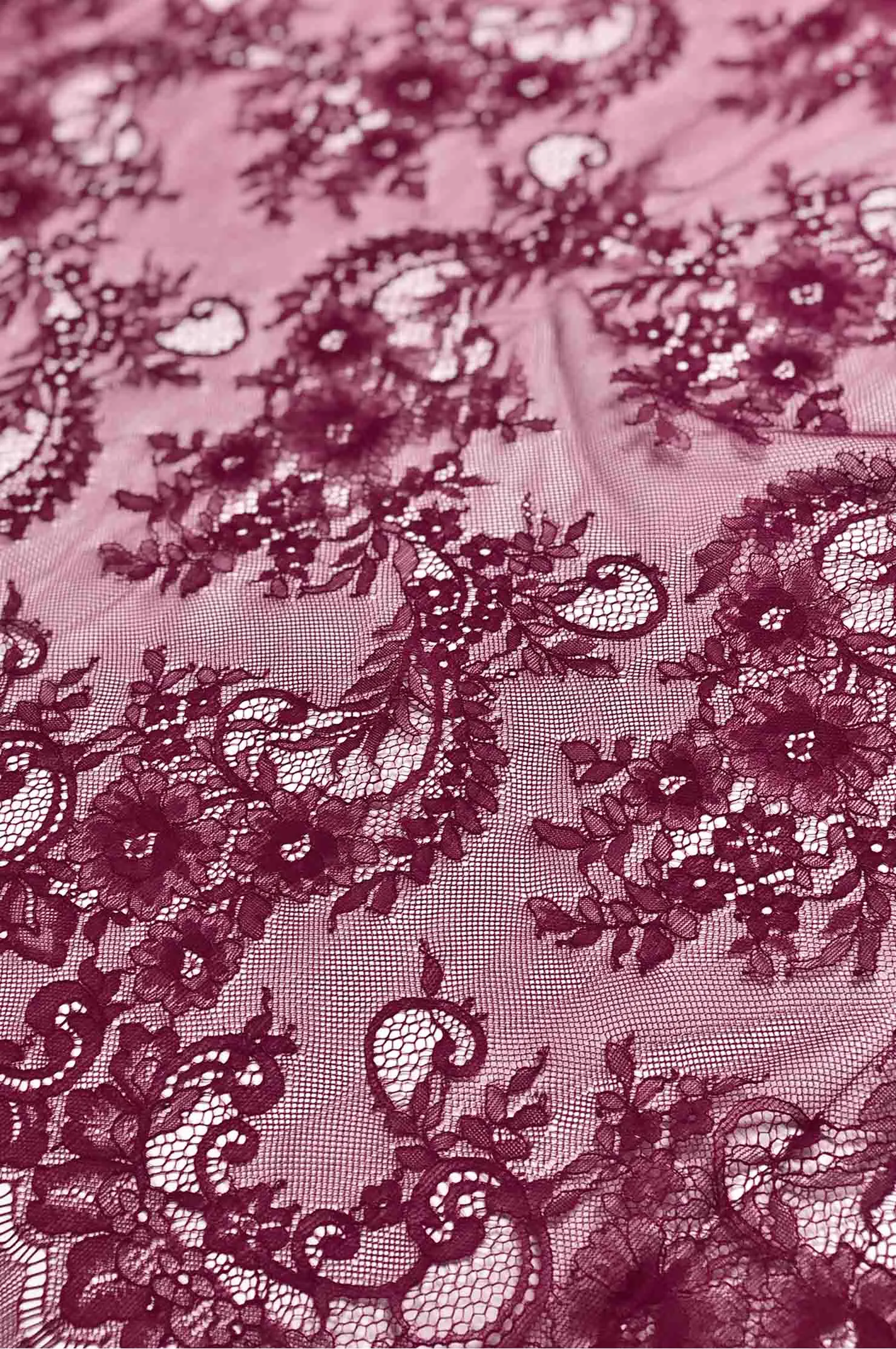 Carmine French Plain Lace FLP-004/74 Fabric