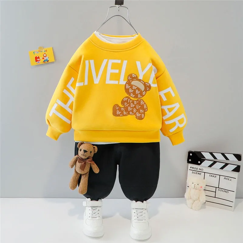 Cartoon Animal Design  Warm Sweater Pants For Kids