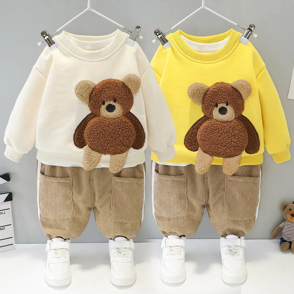 Cartoon Animal Design  Warm Sweater Pants For Kids