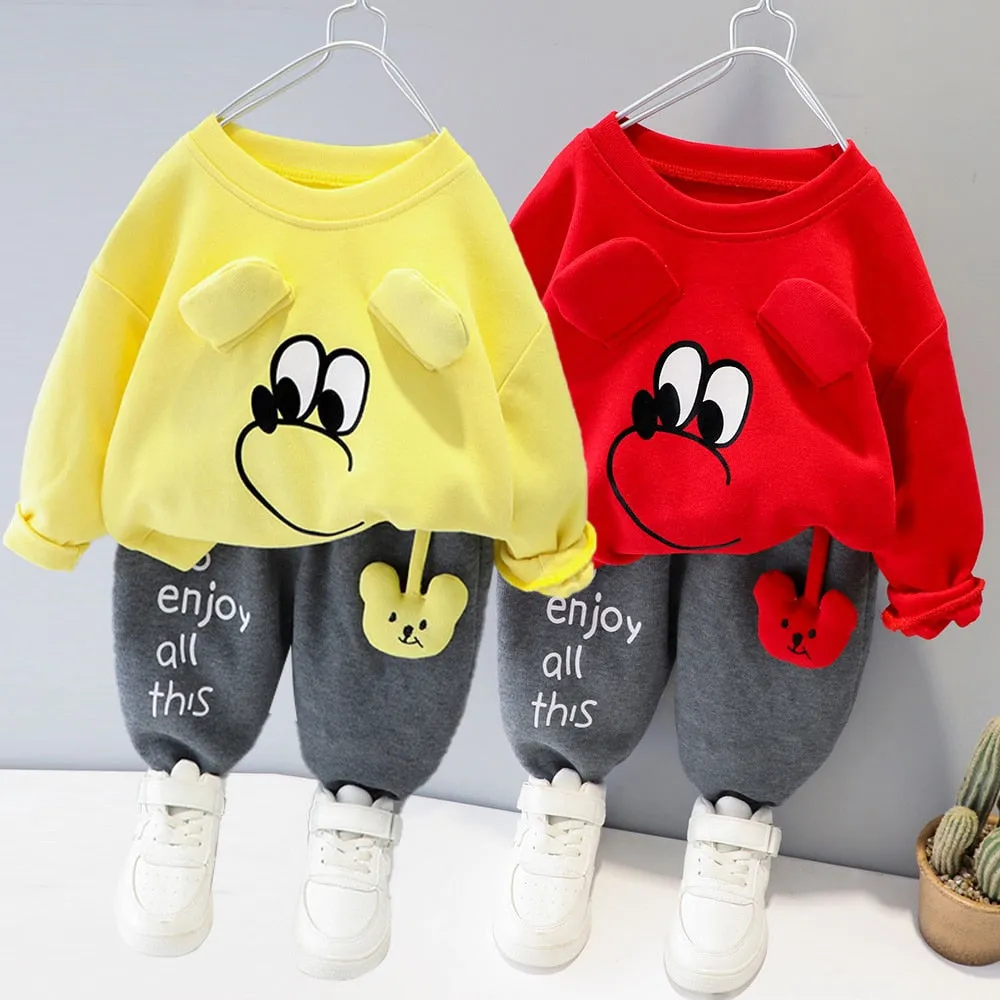 Cartoon Animal Design  Warm Sweater Pants For Kids