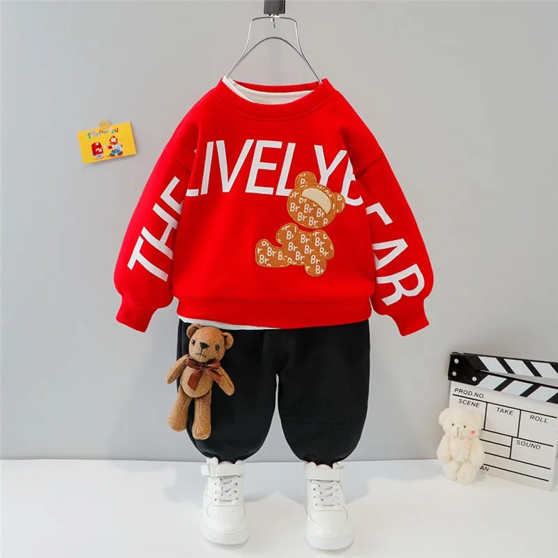 Cartoon Animal Design  Warm Sweater Pants For Kids