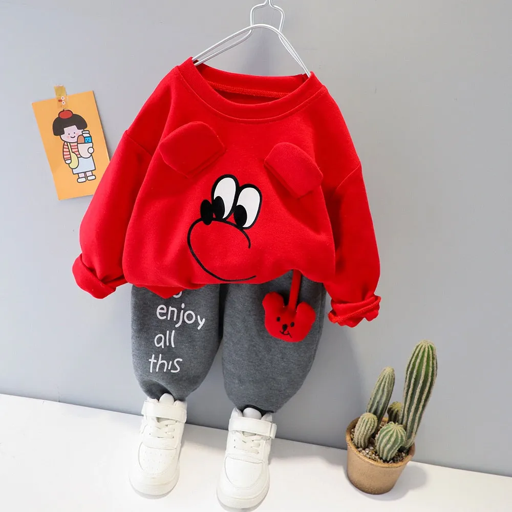 Cartoon Animal Design  Warm Sweater Pants For Kids