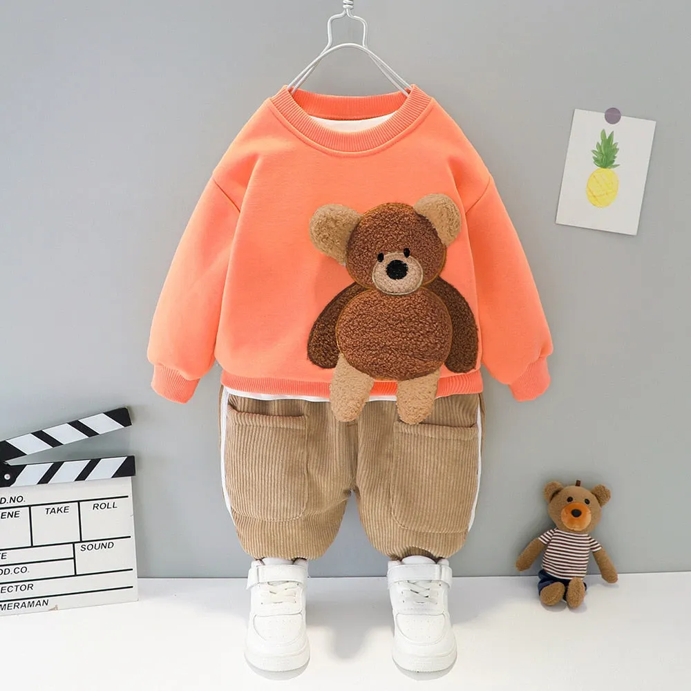 Cartoon Animal Design  Warm Sweater Pants For Kids