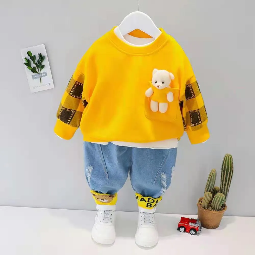 Cartoon Animal Design  Warm Sweater Pants For Kids