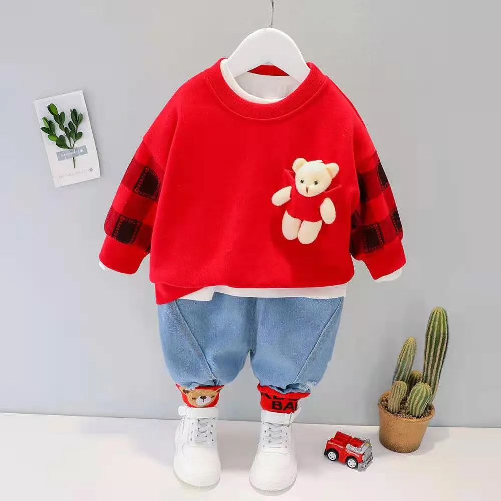 Cartoon Animal Design  Warm Sweater Pants For Kids