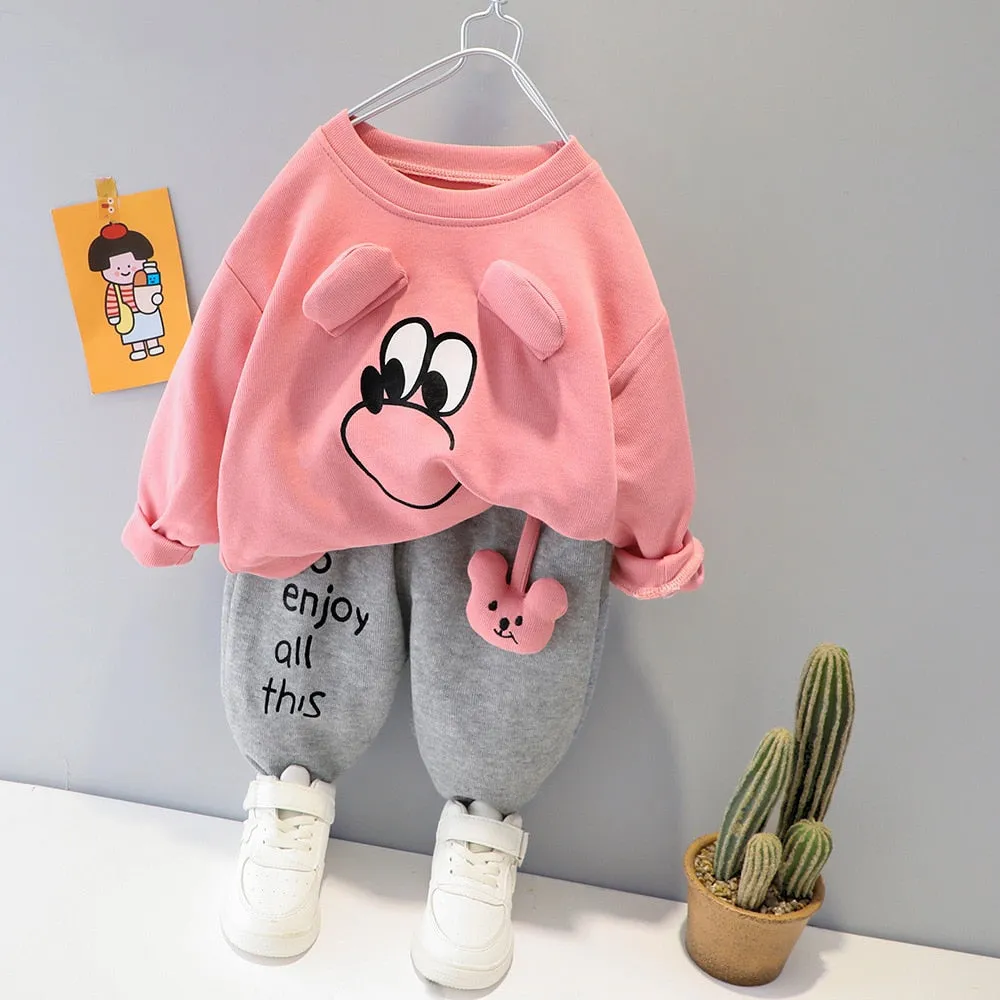 Cartoon Animal Design  Warm Sweater Pants For Kids