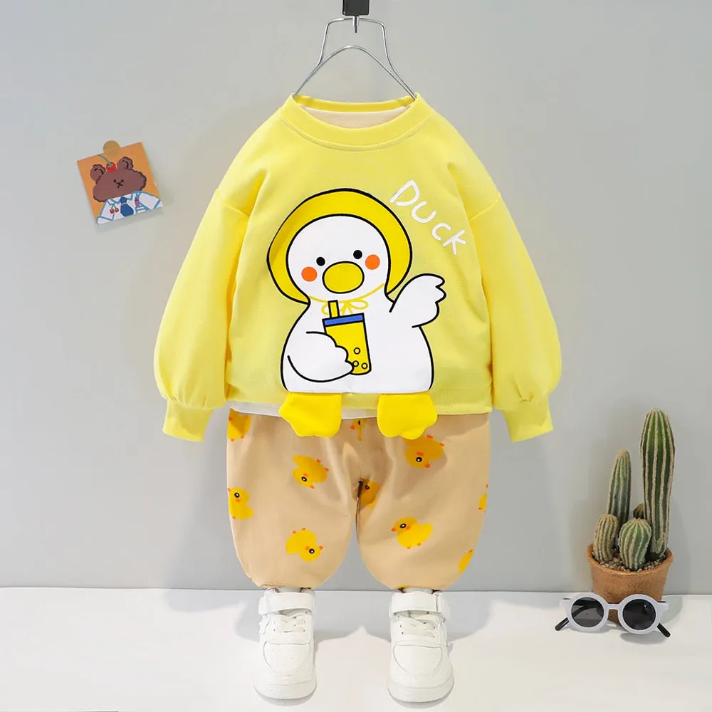 Cartoon Animal Design  Warm Sweater Pants For Kids