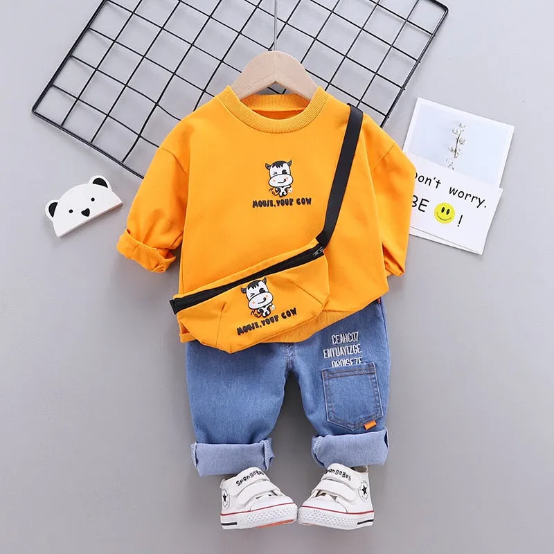 Cartoon Animal Design  Warm Sweater Pants For Kids