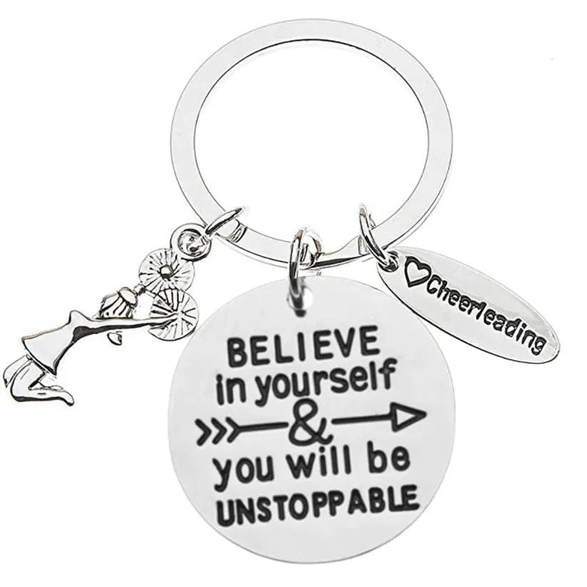 Cheer Keychain - Believe in Yourself - Pick Charm