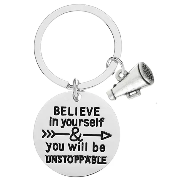 Cheer Keychain - Believe in Yourself - Pick Charm