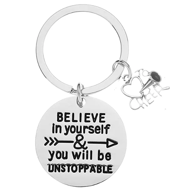 Cheer Keychain - Believe in Yourself - Pick Charm