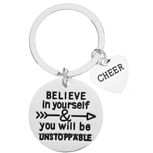 Cheer Keychain - Believe in Yourself - Pick Charm