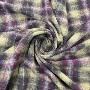 Classic Mustard Yellow Check Print Woolen Tweed Fabric