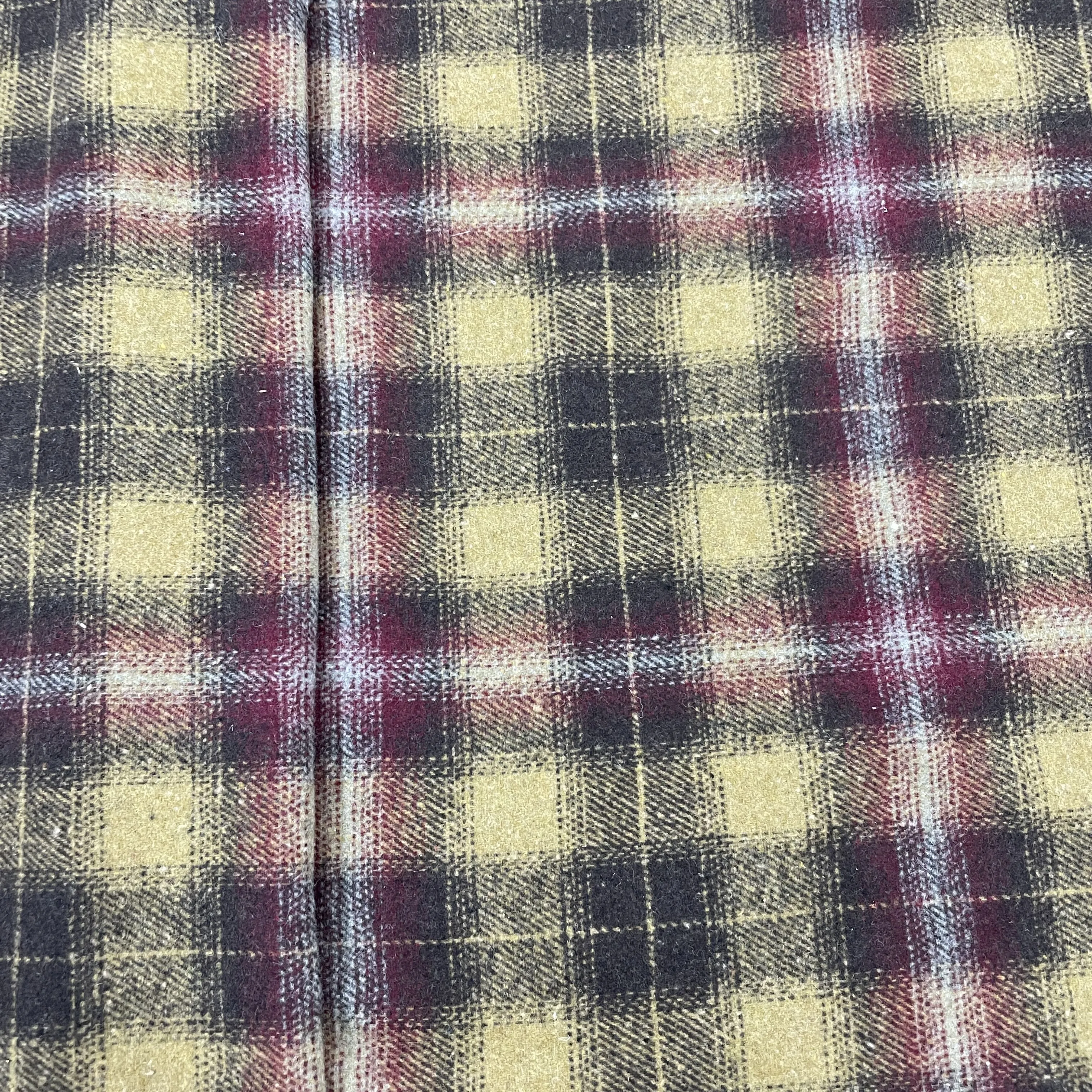 Classic Mustard Yellow Check Print Woolen Tweed Fabric