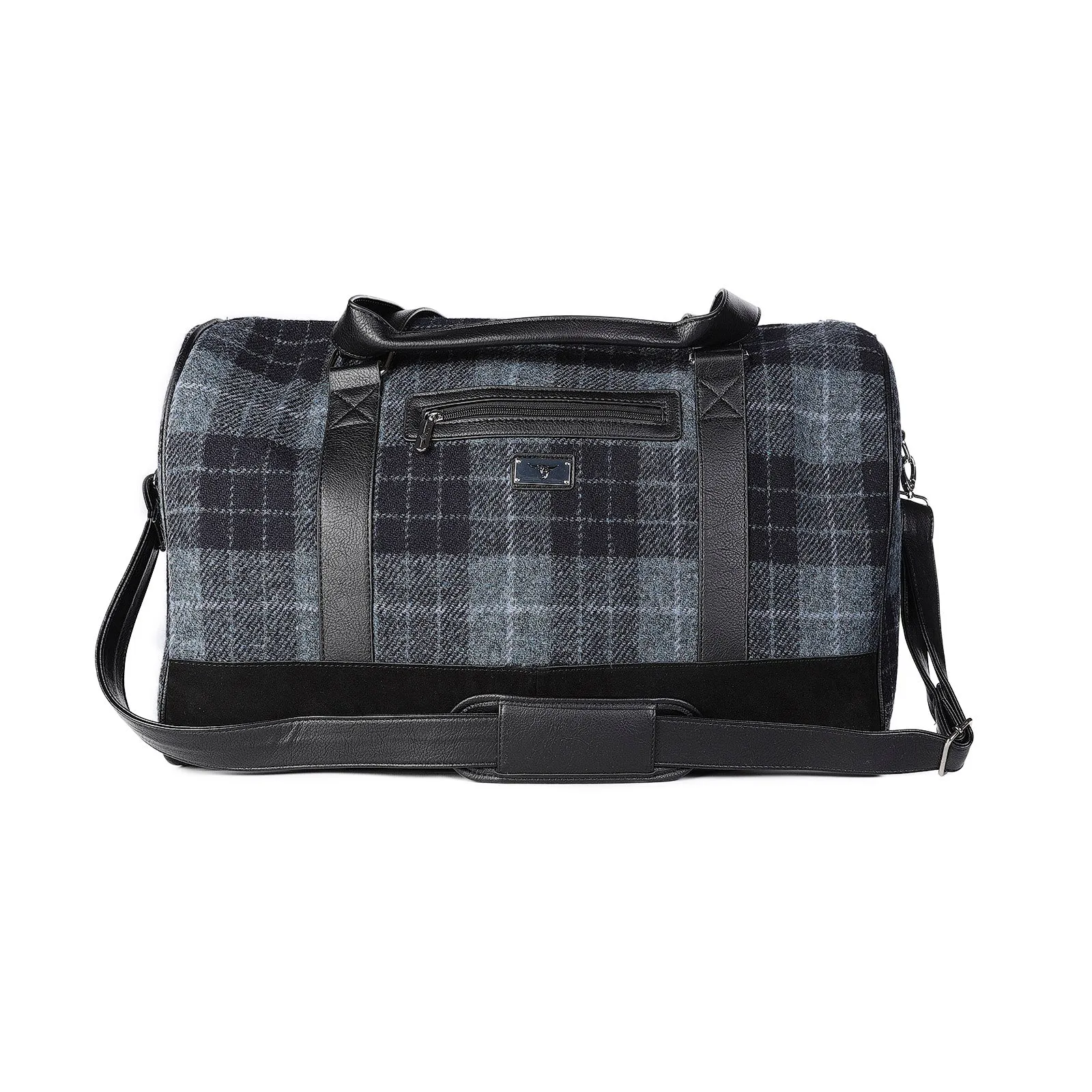 Clyde Weekend Bag Grey/Black Tartan