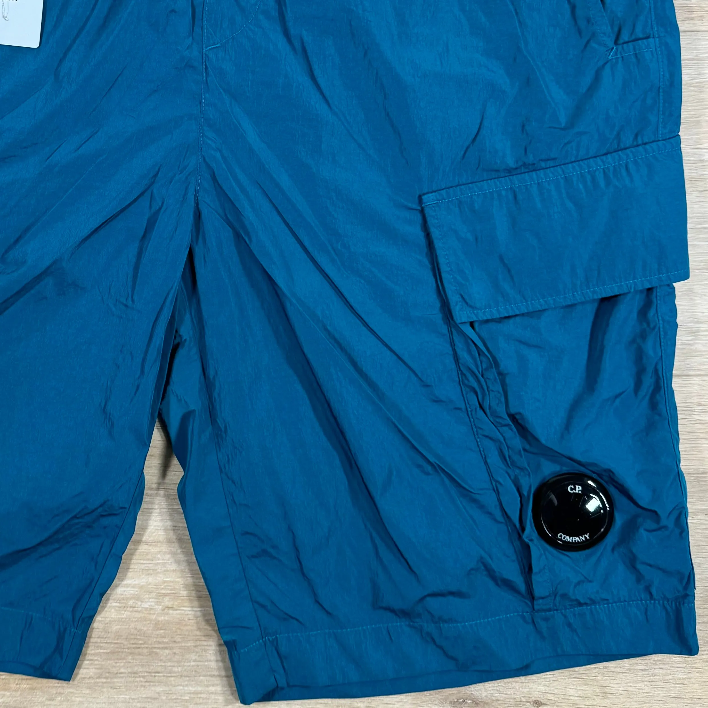 C.P. Company Chrome Cargo Bermuda Shorts in Ink Blue