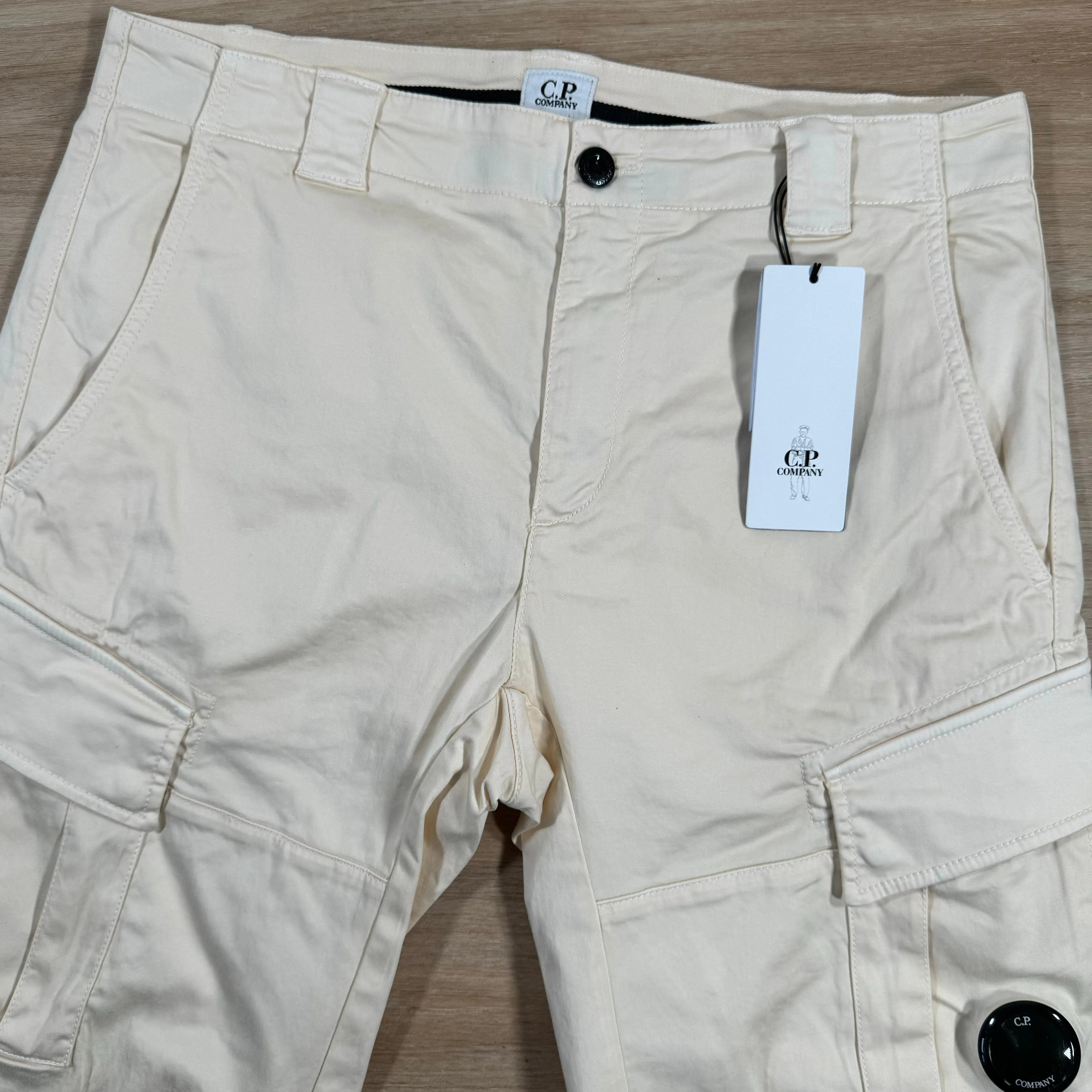 C.P. Company Stretch Cargo Shorts in Pistachio Shell