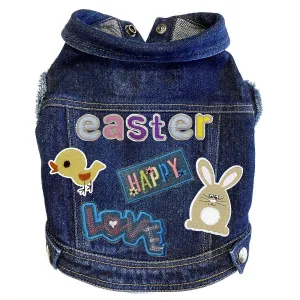 Custom Love Easter Denim Dog Jacket