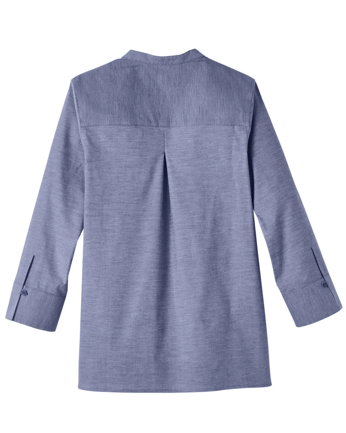 Devon & Jones Ladies' Crown Collection™ Stretch Pinpoint Chambray 3/4 Sleeve Blouse